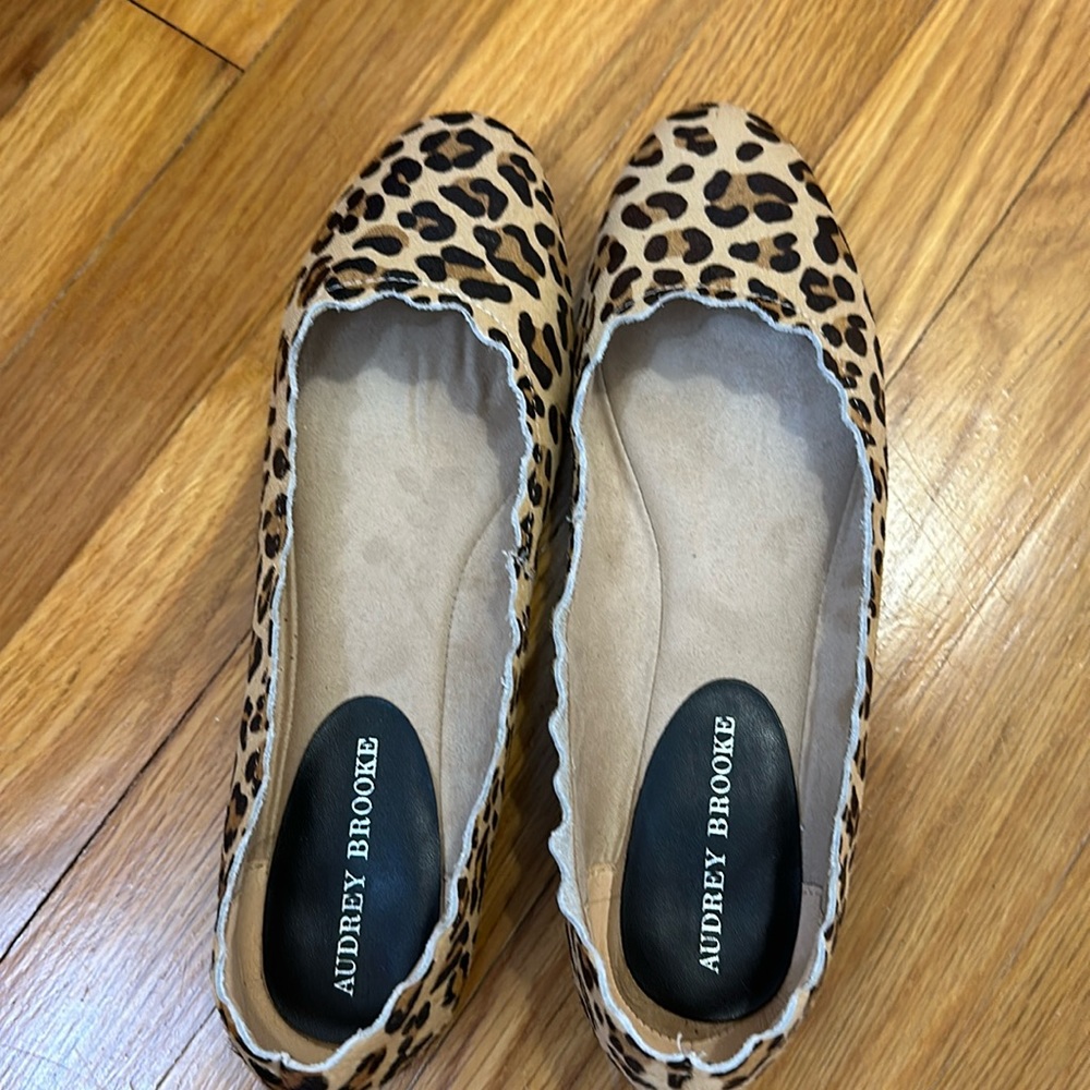 Audrey Brooke leopard flats
